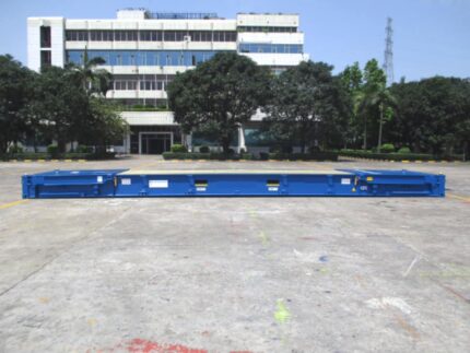 Contentor flat rack 40 pés para máquinas industriais e equipamentos volumosos