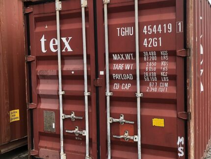 Contentor 40 pés vermelho usado Cargo Worthy Textainer