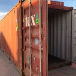 20 ft used red cargo container worthy Textainer