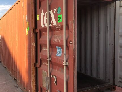 Contentor 20 pés usado vermelho Textainer exterior