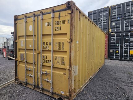 Contentor 20 pés usado amarelo Classe B frente