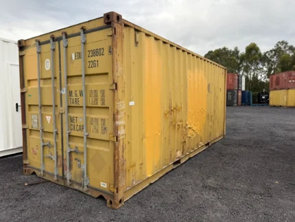 Contentor 20 pés usado amarelo Classe B frente