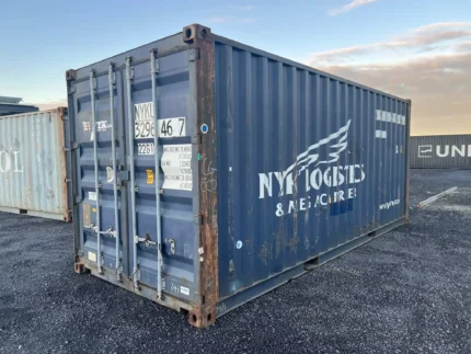 Contentor 20 pés usado azul NYK Line Classe B frente