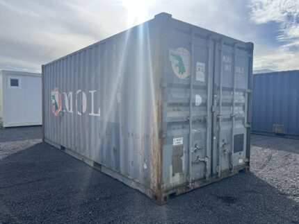 Contentor 20 pés usado cinzento MAG Container Line Classe A frente